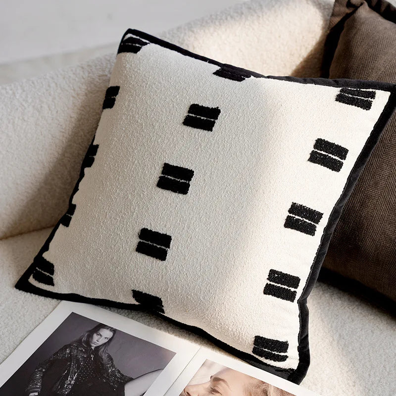 Housse de Coussin Rétro Française Noire