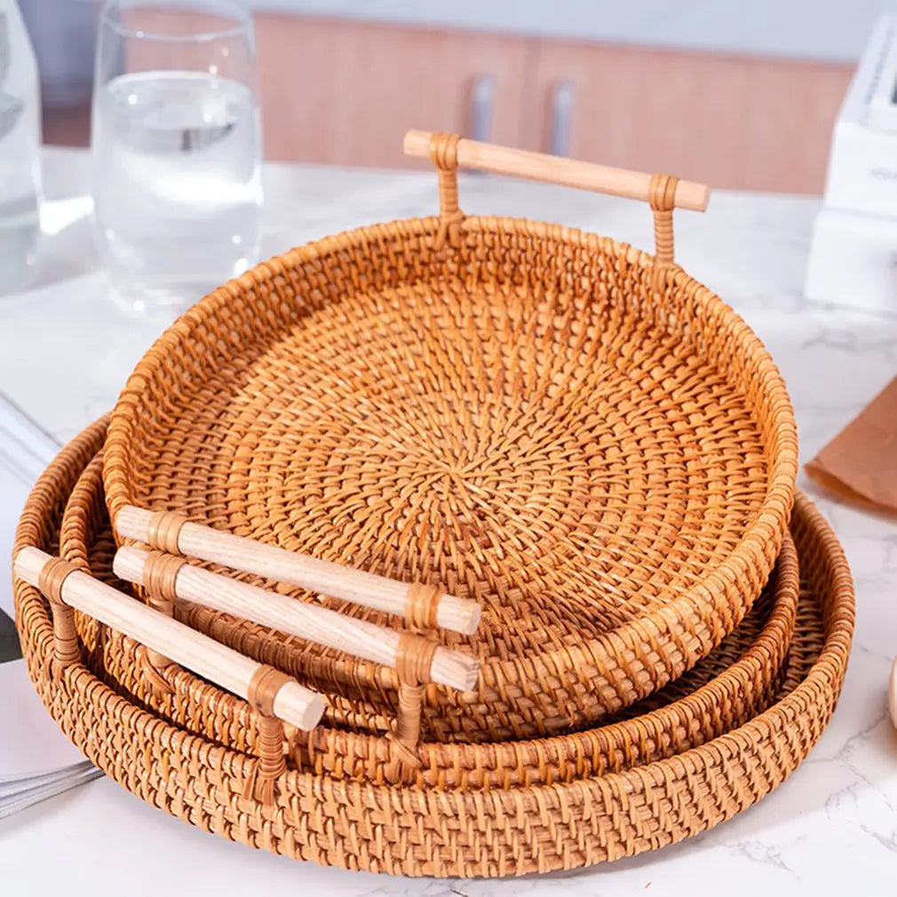Panier de Rangement en Rotin Tressé - Avec Couvercle