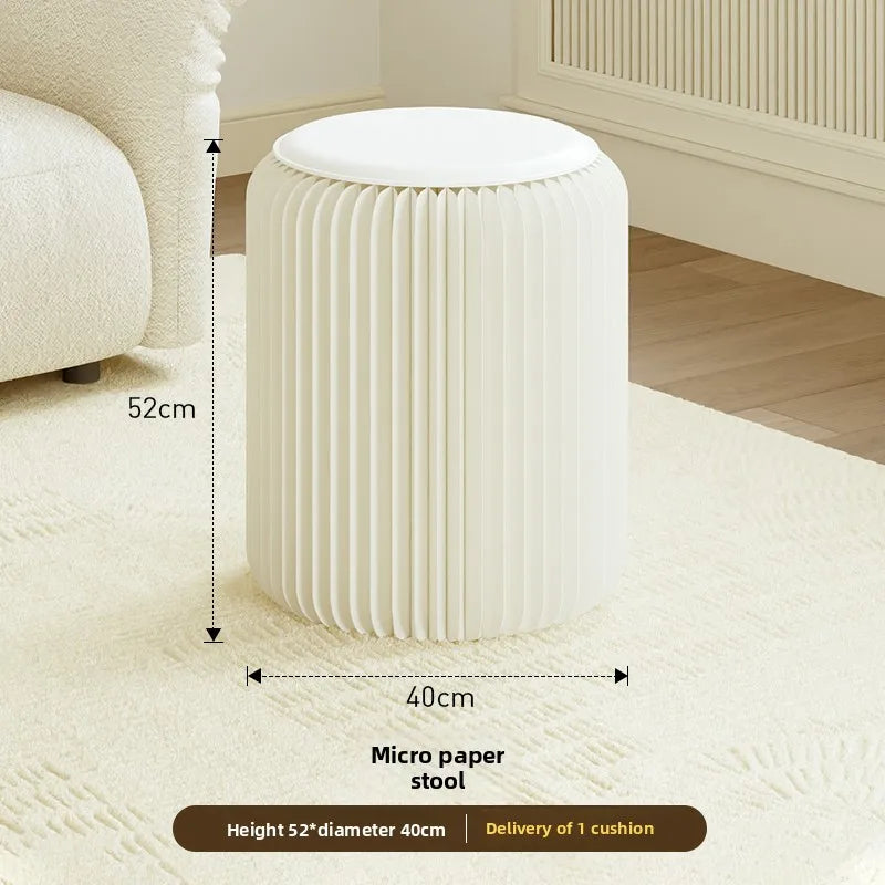Tabouret Pliable en Carton Kraft - Design Accordéon