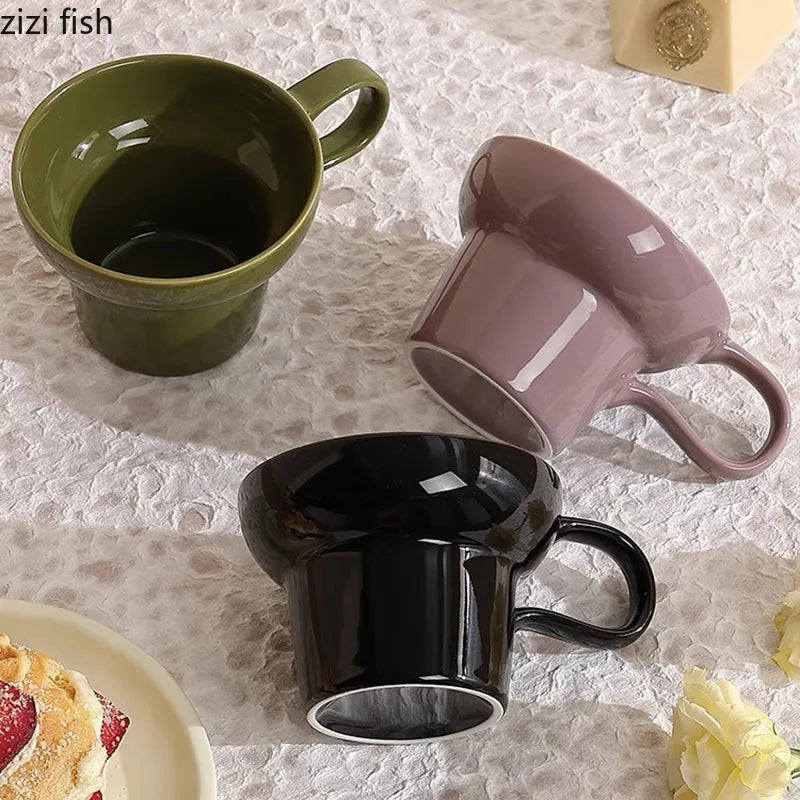 Tasse en Céramique Anse Créative Forme Irrégulière
