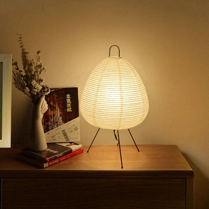 Lampe de Table Papier de Riz Style Japonais Trépied