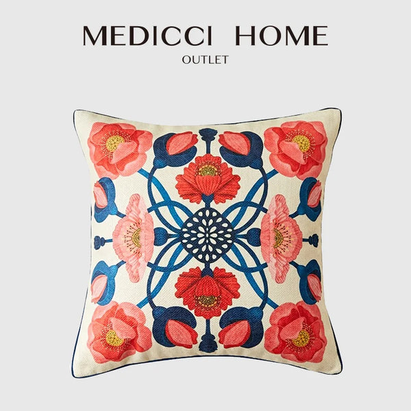 Housse de Coussin Florale Vibrante - Style Maximaliste