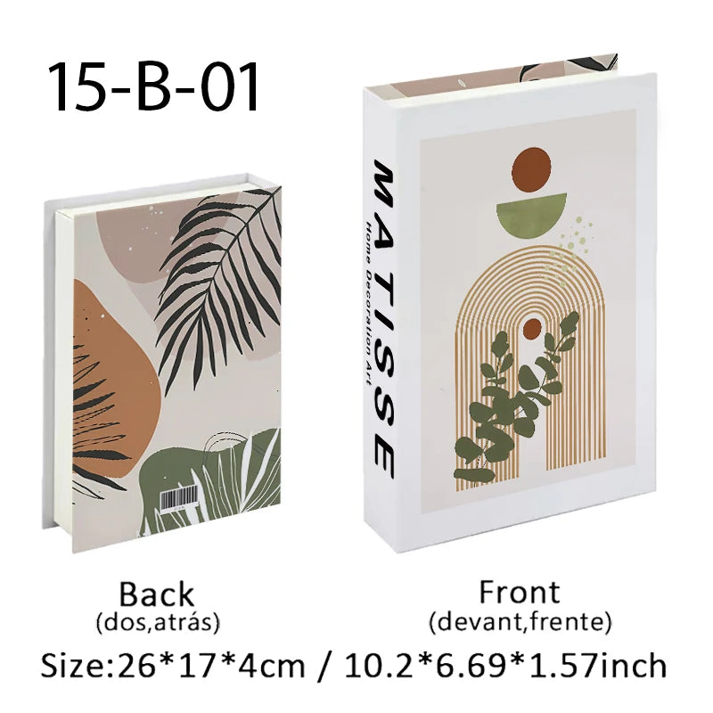 Faux Livres Décoratifs Boîte de Rangement Style Bauhaus