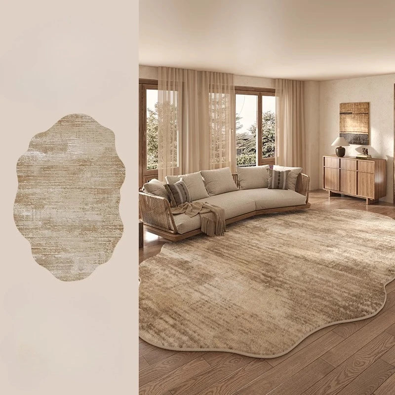 Tapis Léger Luxe Forme Irrégulière Peluche Épaisse
