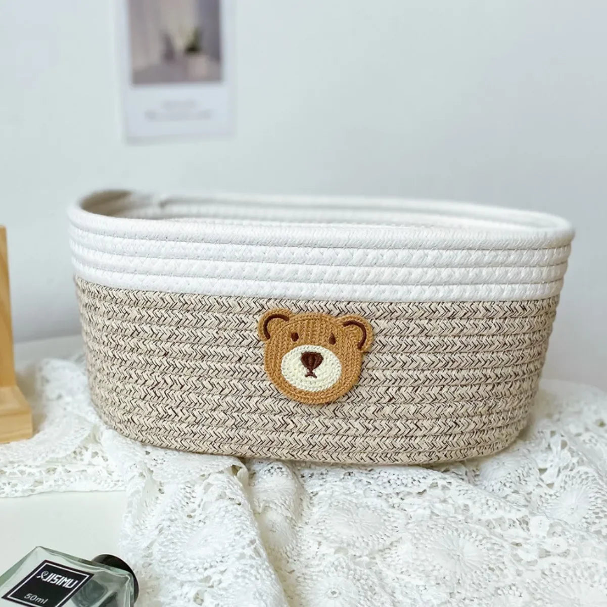Panier en Corde de Coton Tressée pour Rangement