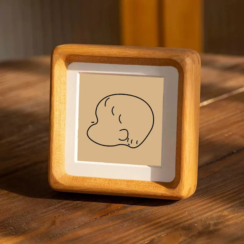 Cadre Souvenir Bébé en Bois - Cheveux et Cordon Ombilical