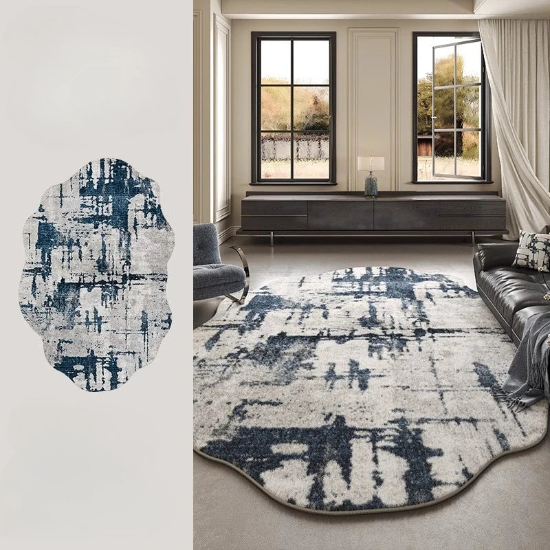 Tapis Léger Luxe Forme Irrégulière Peluche Épaisse
