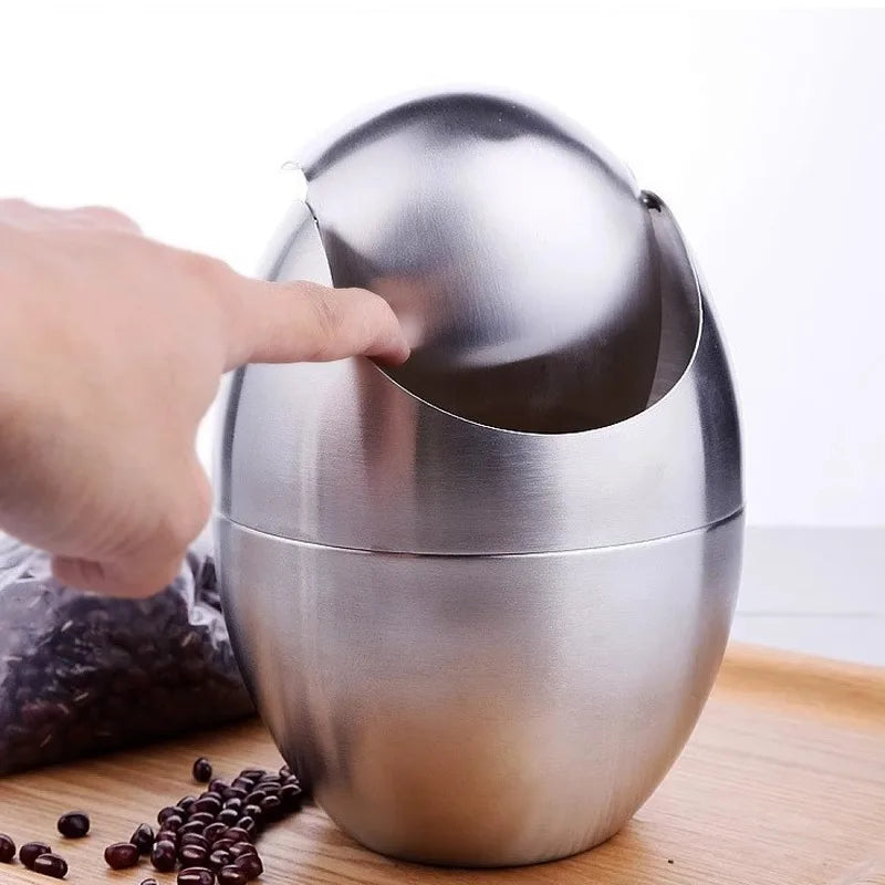 Countertop Trash Can – Brushed Steel, 1.5 L