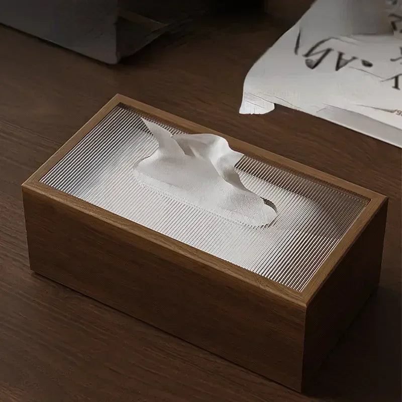 Boîte à Mouchoirs en Bois de Noyer - Design Artisanal