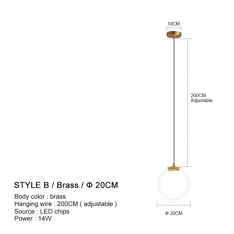 Suspension de Luxe Dorée - Style Nordique LED