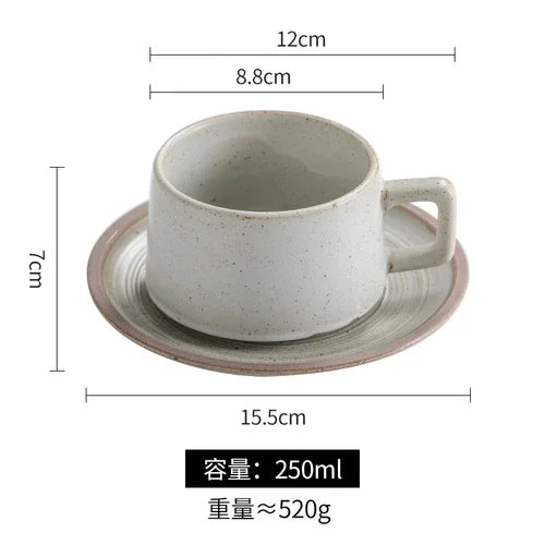 Service à Café en Grès Brut Style Japonais Rétro