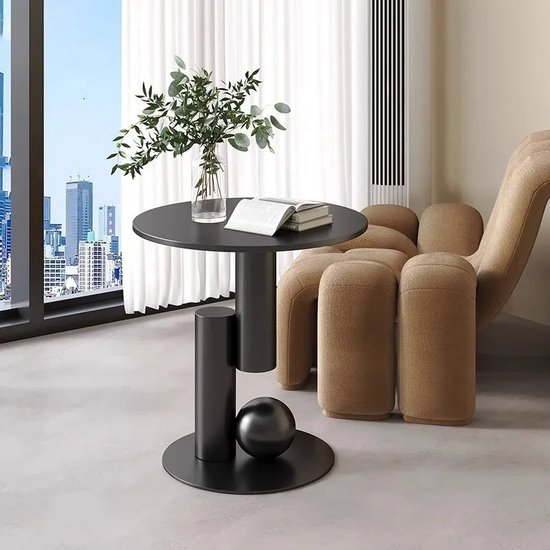 Table d'Appoint Ronde Métal - Style Marocain Moderne