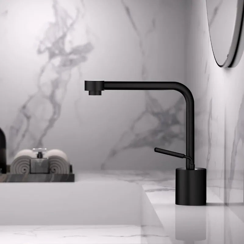 Robinet de Lavabo Or Rose Brossé Laiton Deux Trous