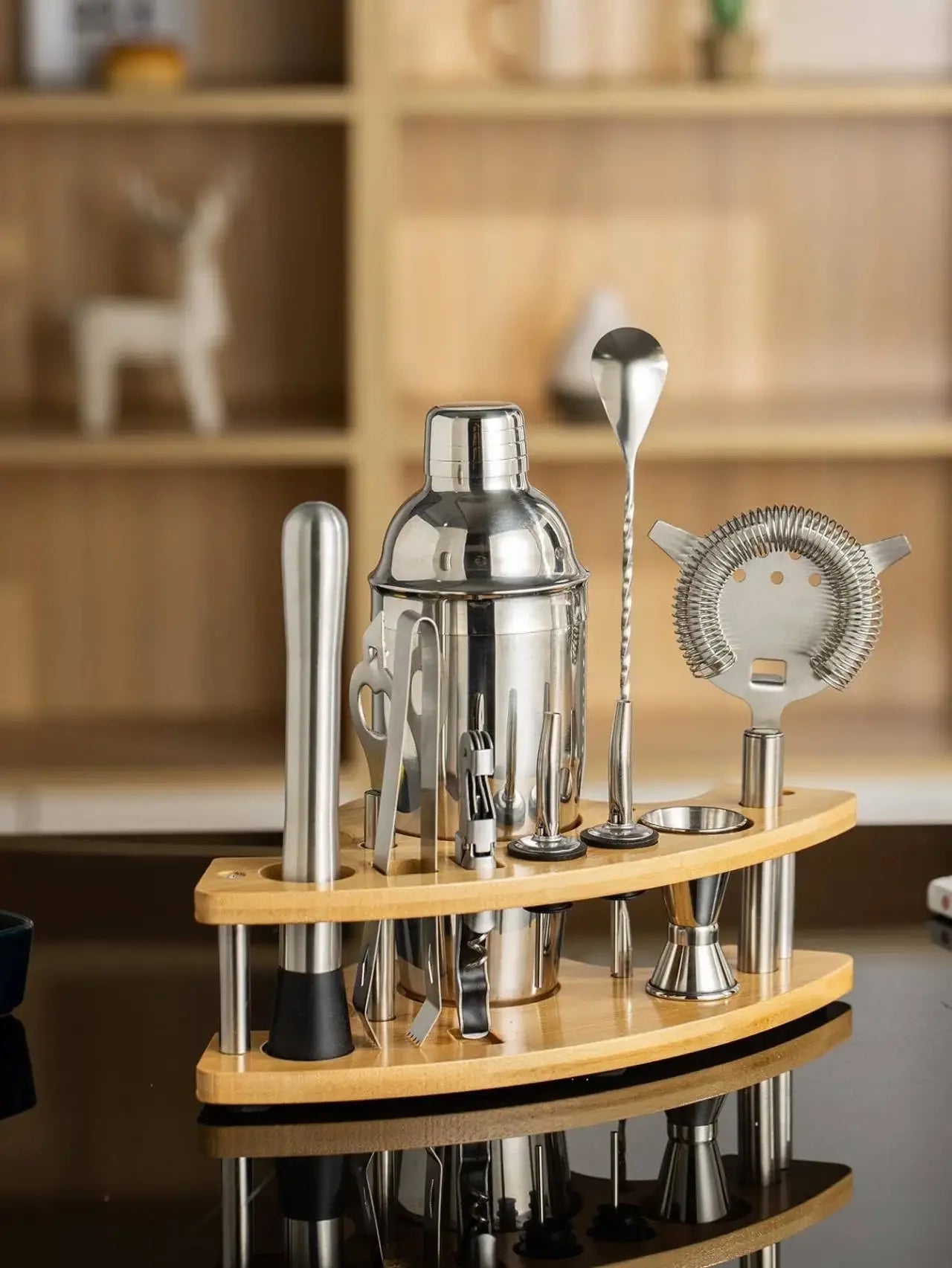 Ensemble Shaker à Cocktail Inox Kit Barman Complet