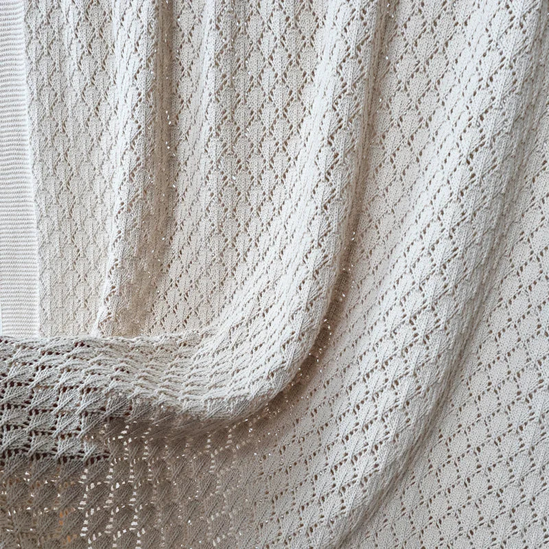 Plaid Nordique en Coton Tricoté