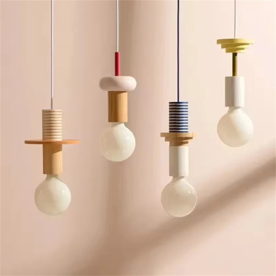 Suspension en Bois Nordique - Grain de Lustre LED