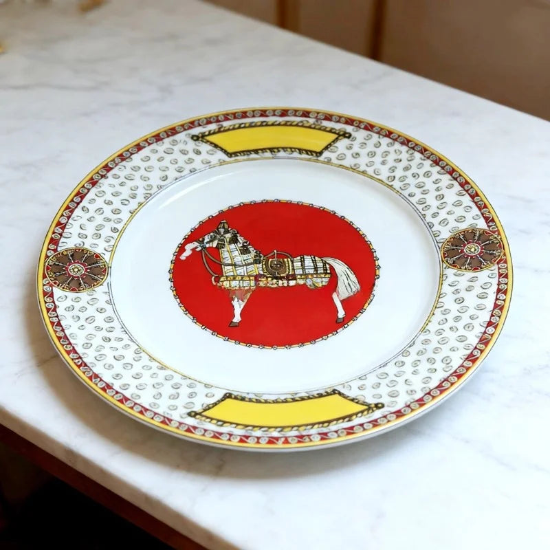 Set de Café Européen avec Soucoupe et Assiette à Dessert
