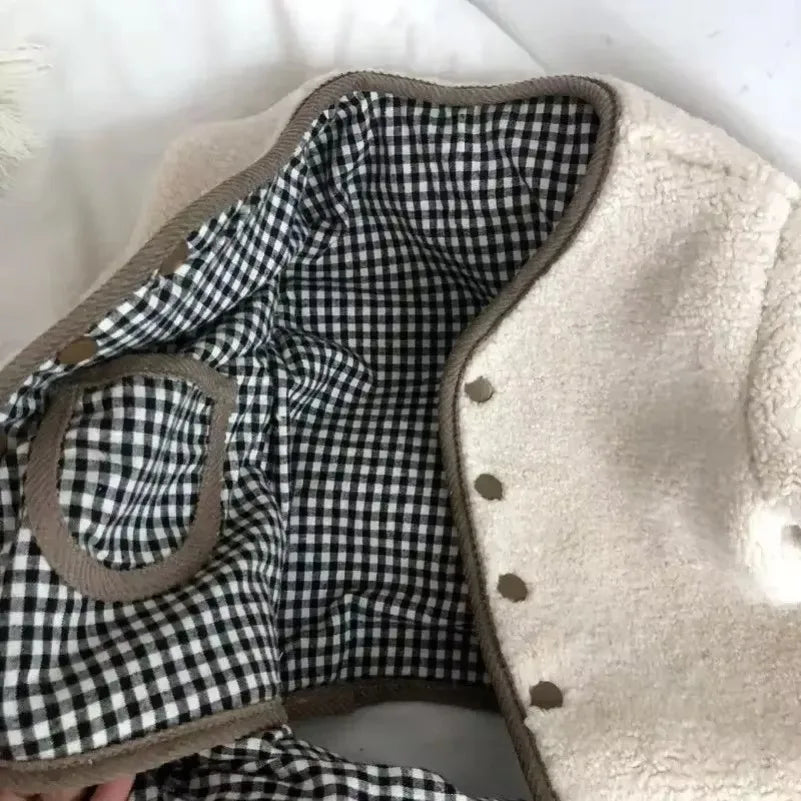 Veste Enfant Réversible Chaude à Carreaux