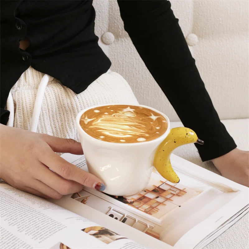 Hand-Painted Ceramic Mug – Fruit Motif