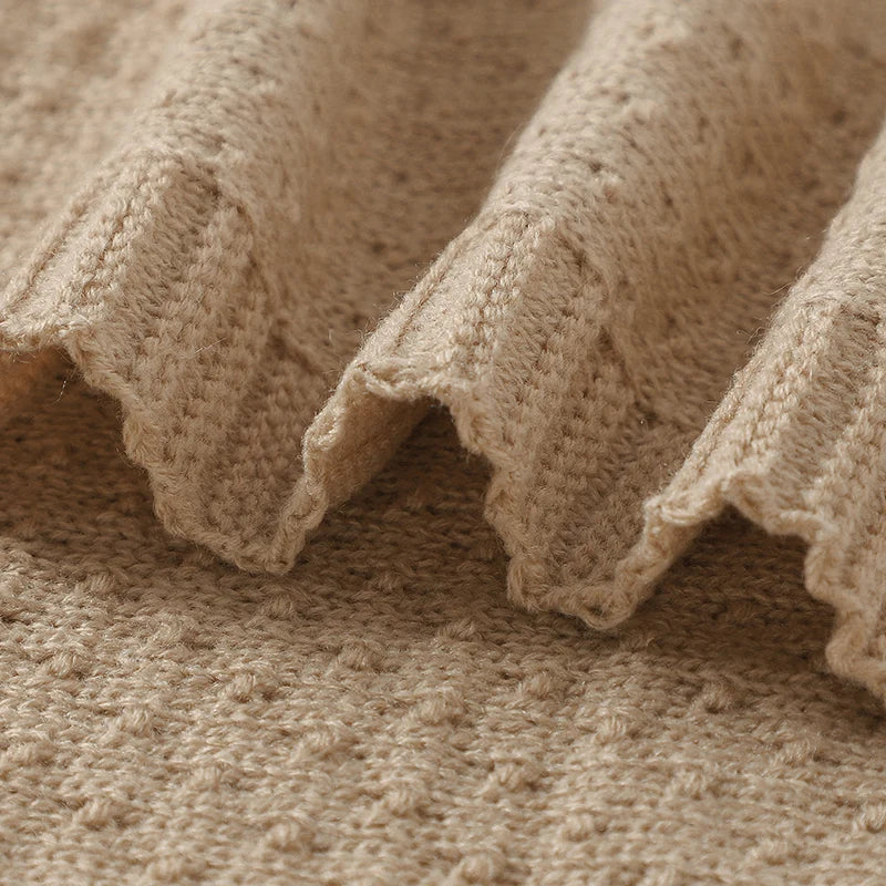 Couverture Bébé en Tricot Uni - Poussette et Berceau