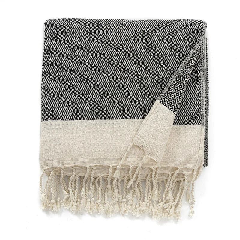 Couverture en Coton à Franges - Style Turc