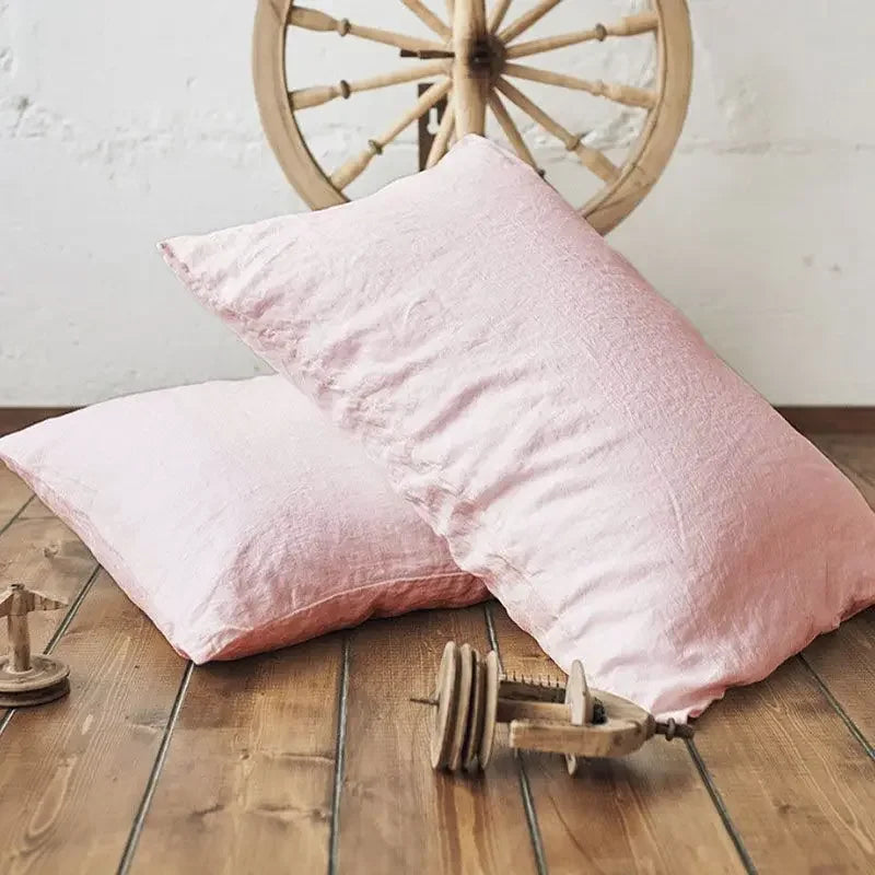 Housse de Coussin Lin Pur Format Enveloppe Coloris Uni