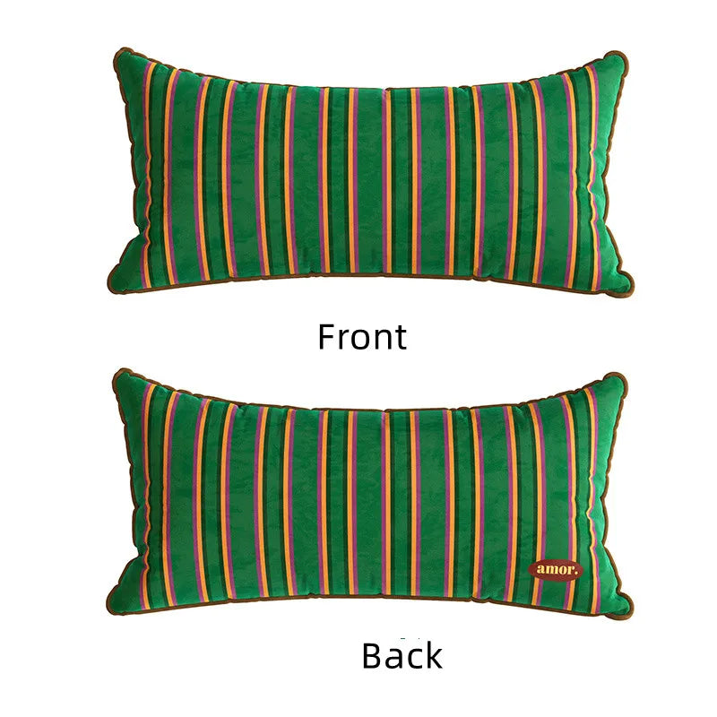 Striped Velvet Cushion Cover – Rectangle Throw Pillowcase, 30x70cm