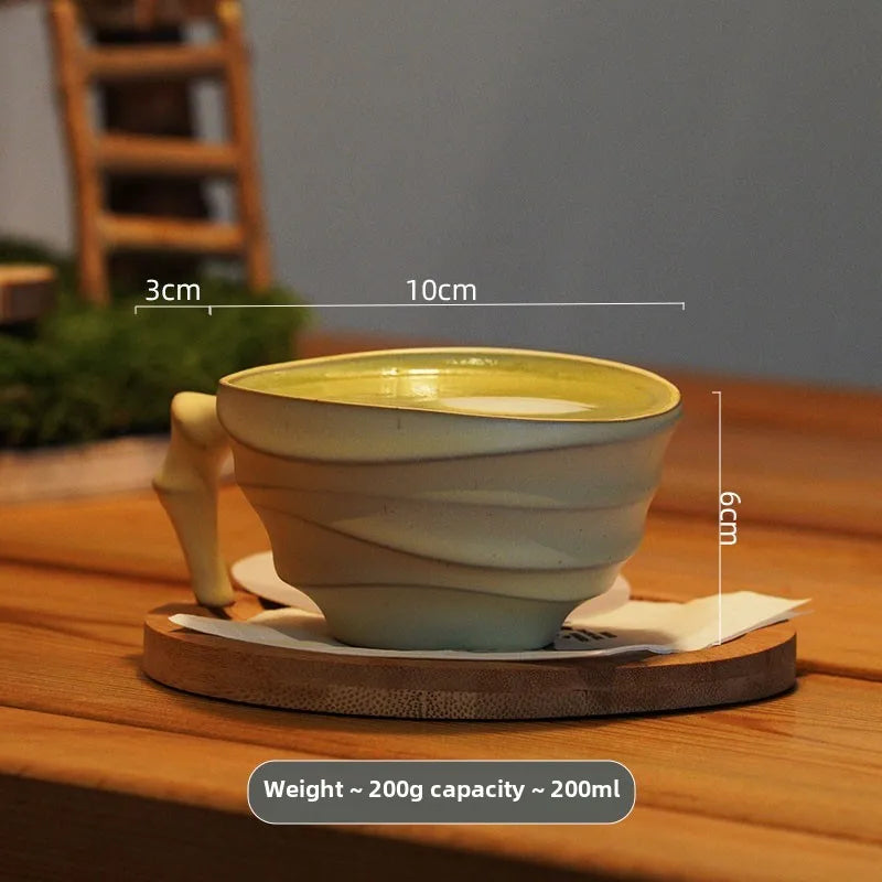 Tasse à Café Vintage Effet Bambou Style Japonais Haut de Gamme