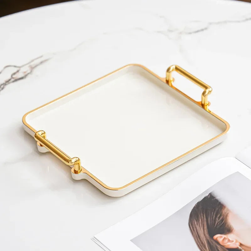 Plateau Léger Luxe Rectangulaire Rangement Multi-Usage