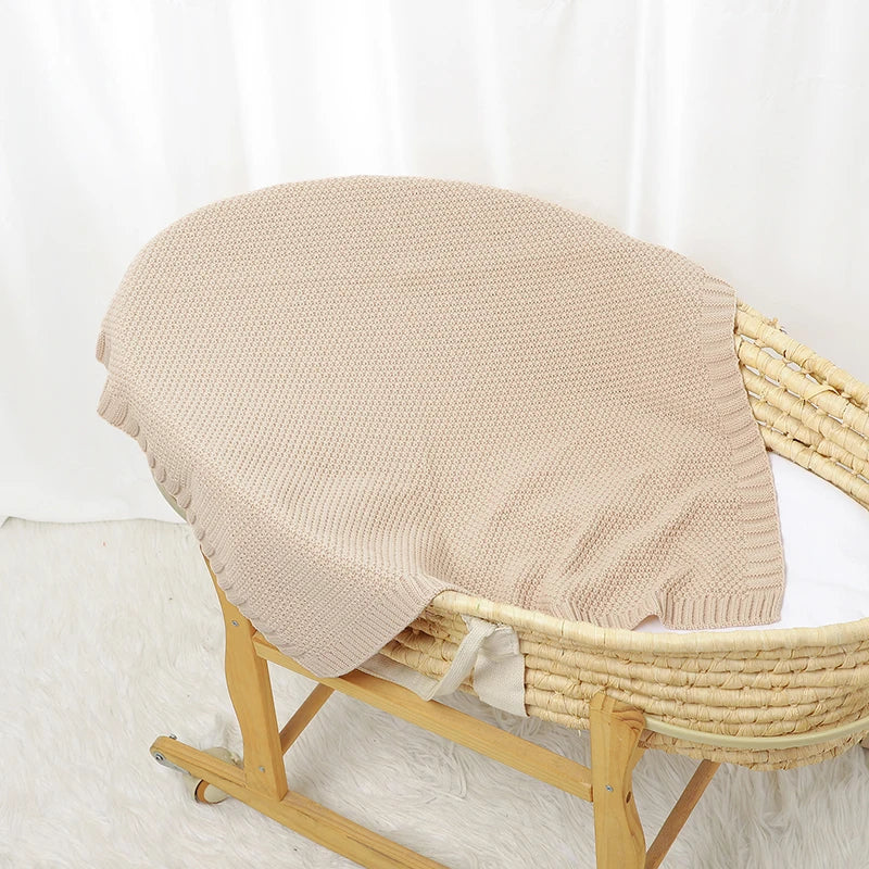 Couverture Bébé en Tricot Doux - Emmaillotage Confort