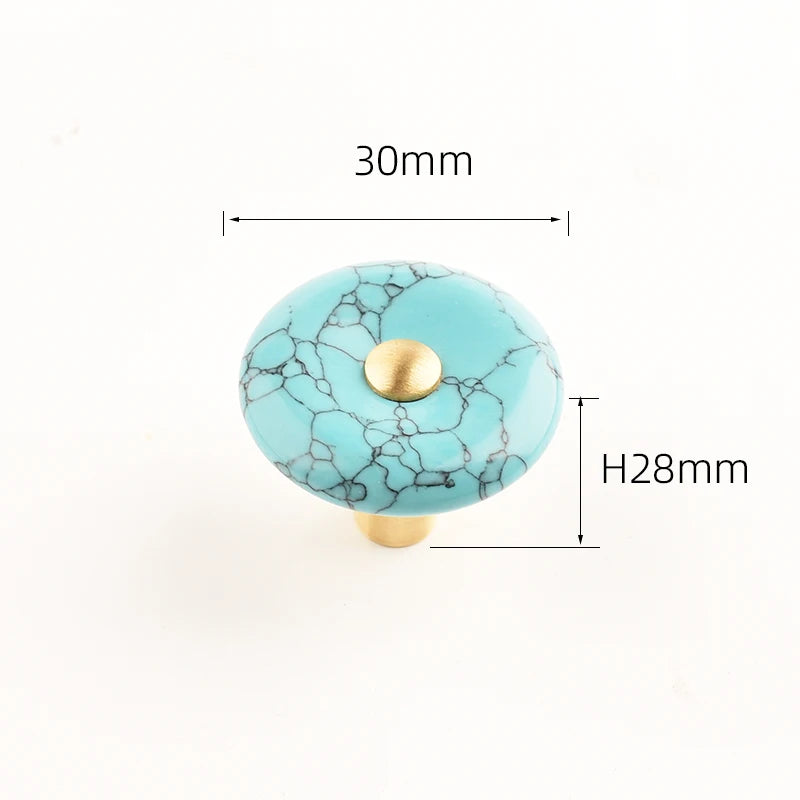 Agate Stone Knob – Crystal & Brass Cabinet Pull