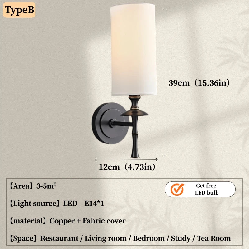 Applique Murale Cylindrique Haute Style Classique Chaleureux