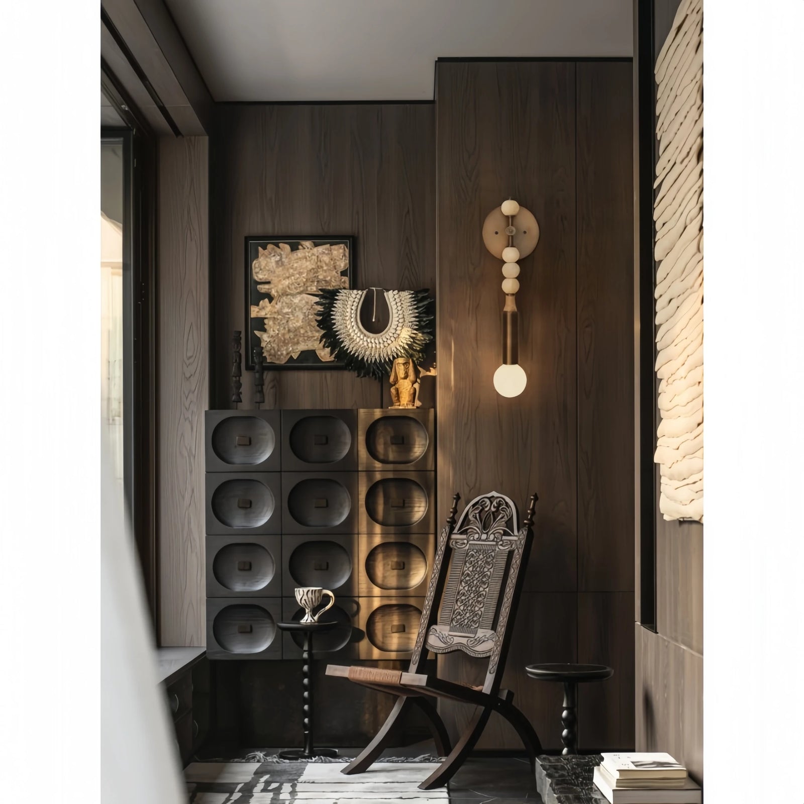 Agate Bead & Brass Wall Sconce – Retro Copper Wall Lamp