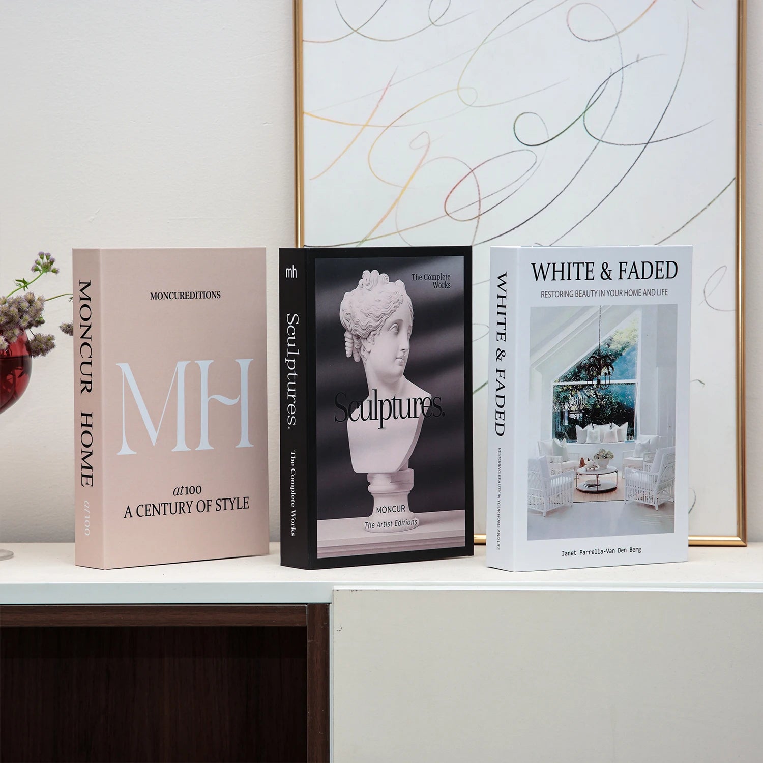 Ensemble Livres Décoratifs Factices Pliables Style Nordique