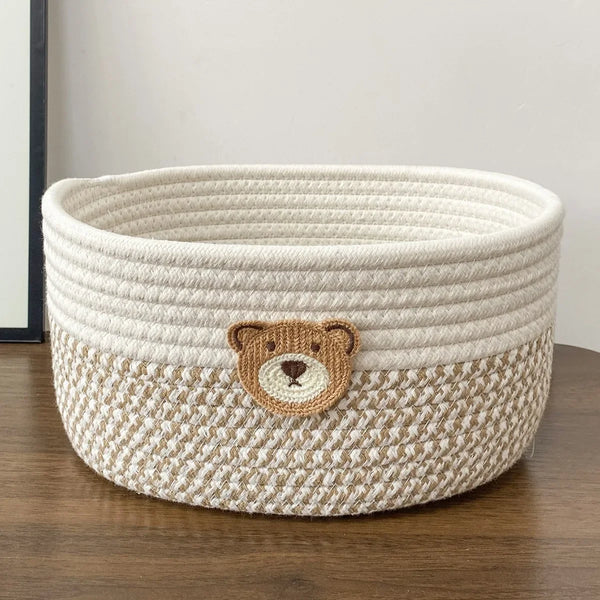 Panier en Corde de Coton Tressée pour Rangement