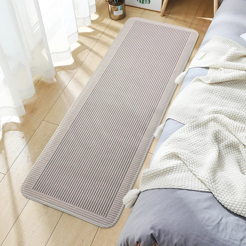 Tapis de Chevet en Peluche - Longue Bande Antidérapante