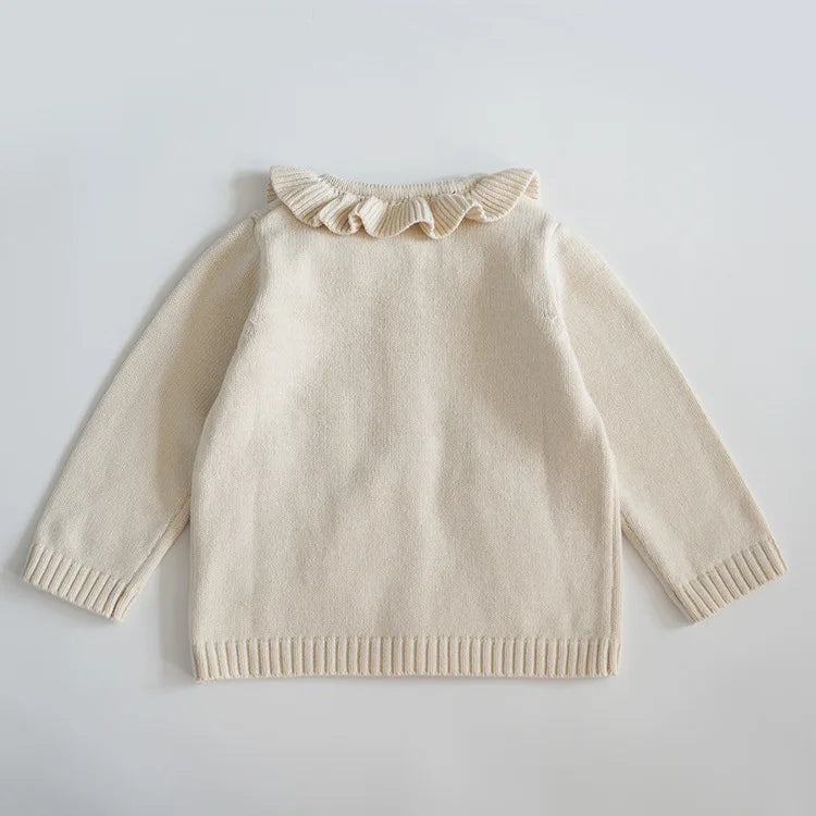 Cardigan Fille Brodé Motif Champignon