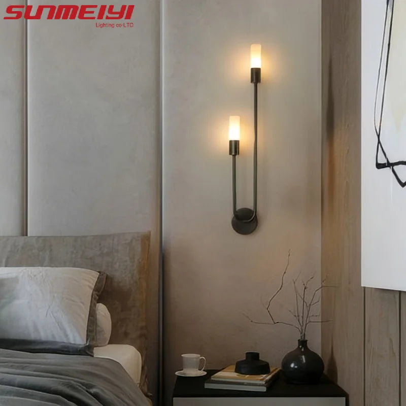Applique Murale LED Doré et Noir Luxe Nordique