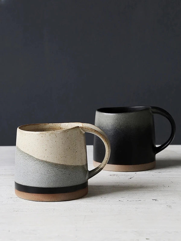 Tasse en Grès Style Japonais Rétro Anse Suspendue