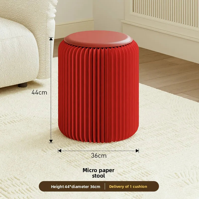 Tabouret Pliable en Carton Kraft - Design Accordéon