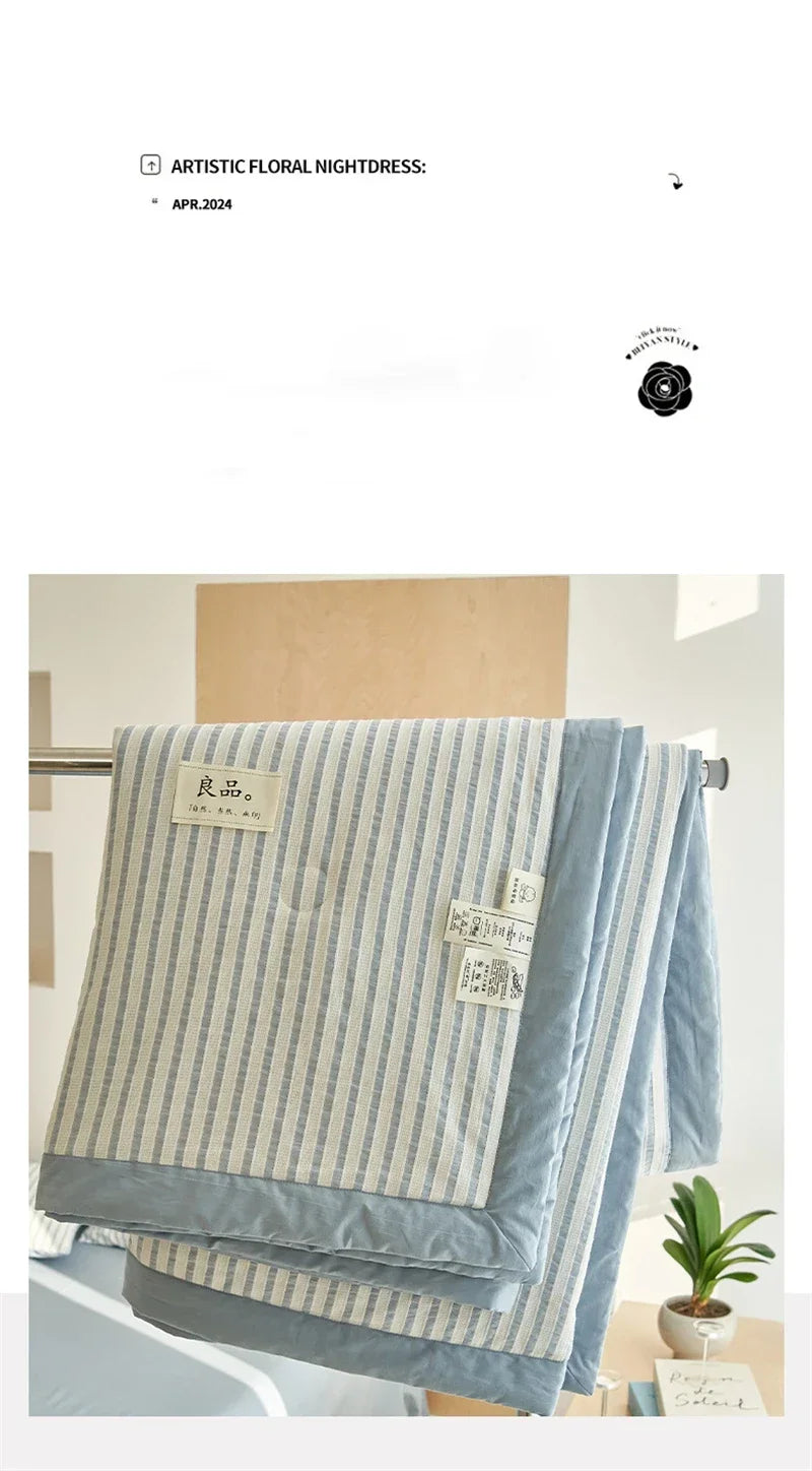 Couette d'Été Jacquard Coton Haut de Gamme Légère