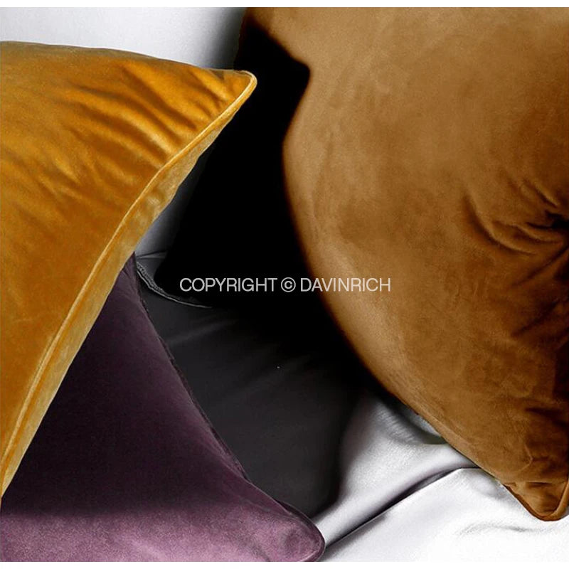 Housse de Coussin Velours Italien Vert Olive Uni