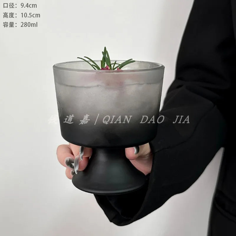 Frosted Dessert Glass – Gradient Black
