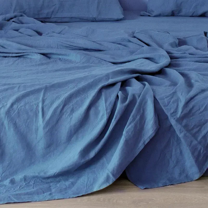 Drap Plat en Lin Pur Lavé - Respirant et Durable
