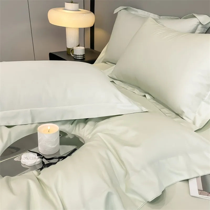 Parure de Lit Coton Égyptien 1000TC Ultra Douce 4 Pièces