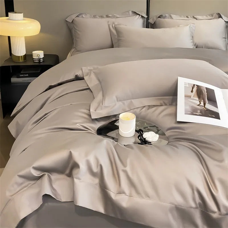 Parure de Lit Coton Égyptien 1000TC Ultra Douce 4 Pièces