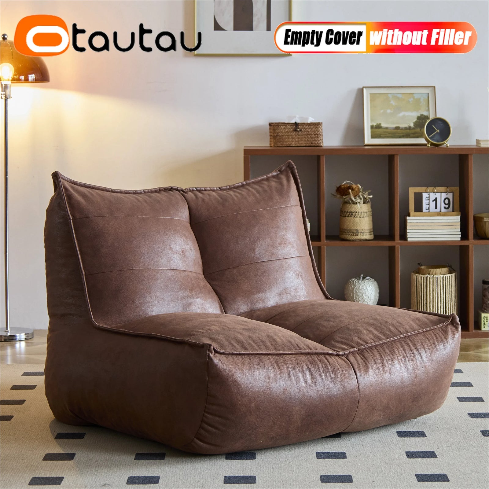 Housse de Pouf Poire en Cuir Synthétique (Sans Garnissage)