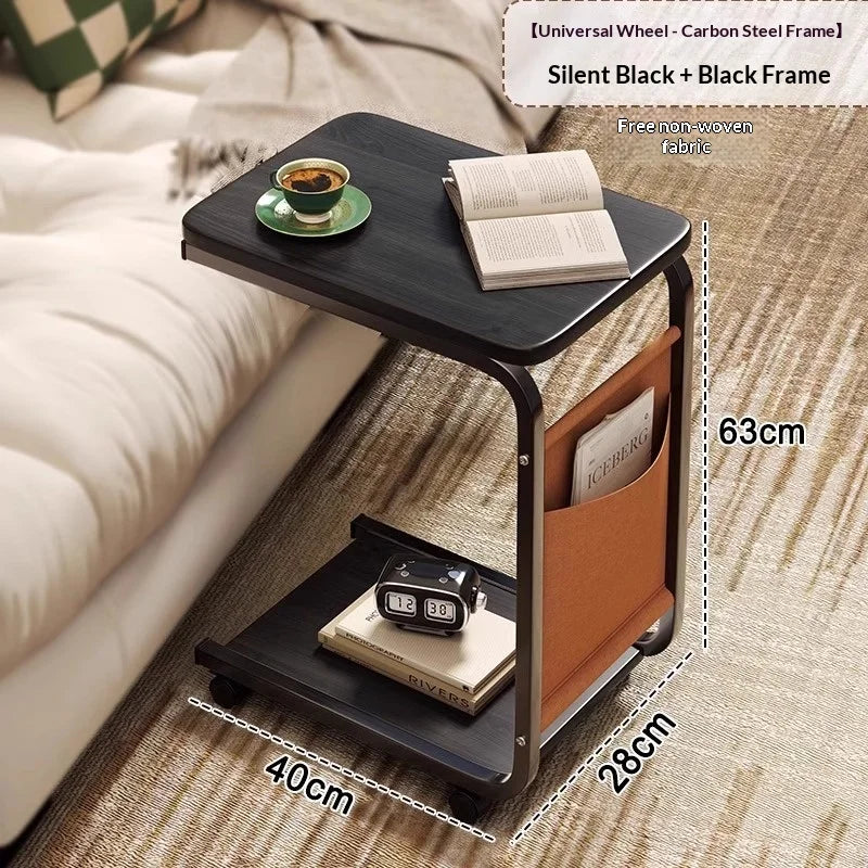 Table d'Appoint Mobile Ajustable en Métal - Design Moderne