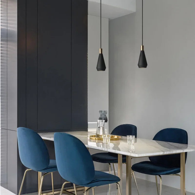 Suspension LED GU10 Noire Design Îlot de Cuisine