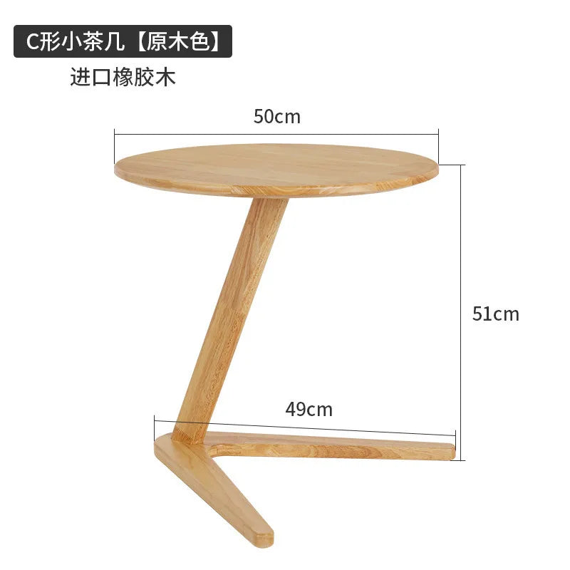 Table d'Angle Bois Massif - Coins Arrondis Minimaliste